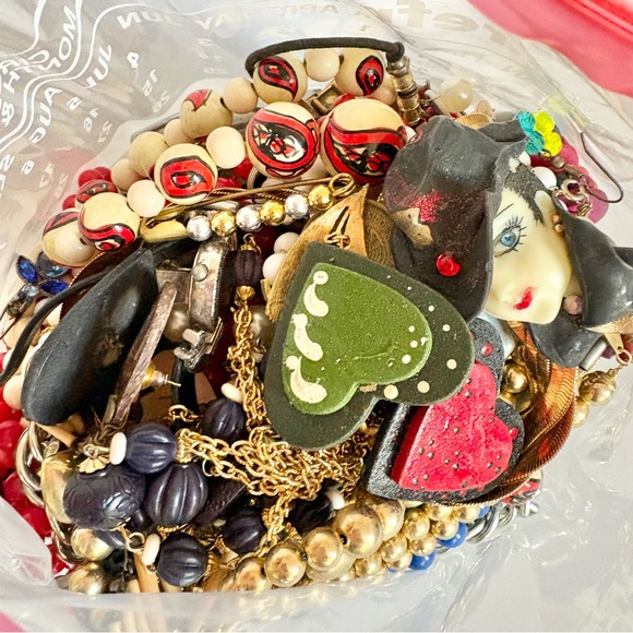 Jewelry Jar Lot Bulk Junk Drawer Vintage Modern Crafting Watch Necklace Ring - Picture 6 of 7